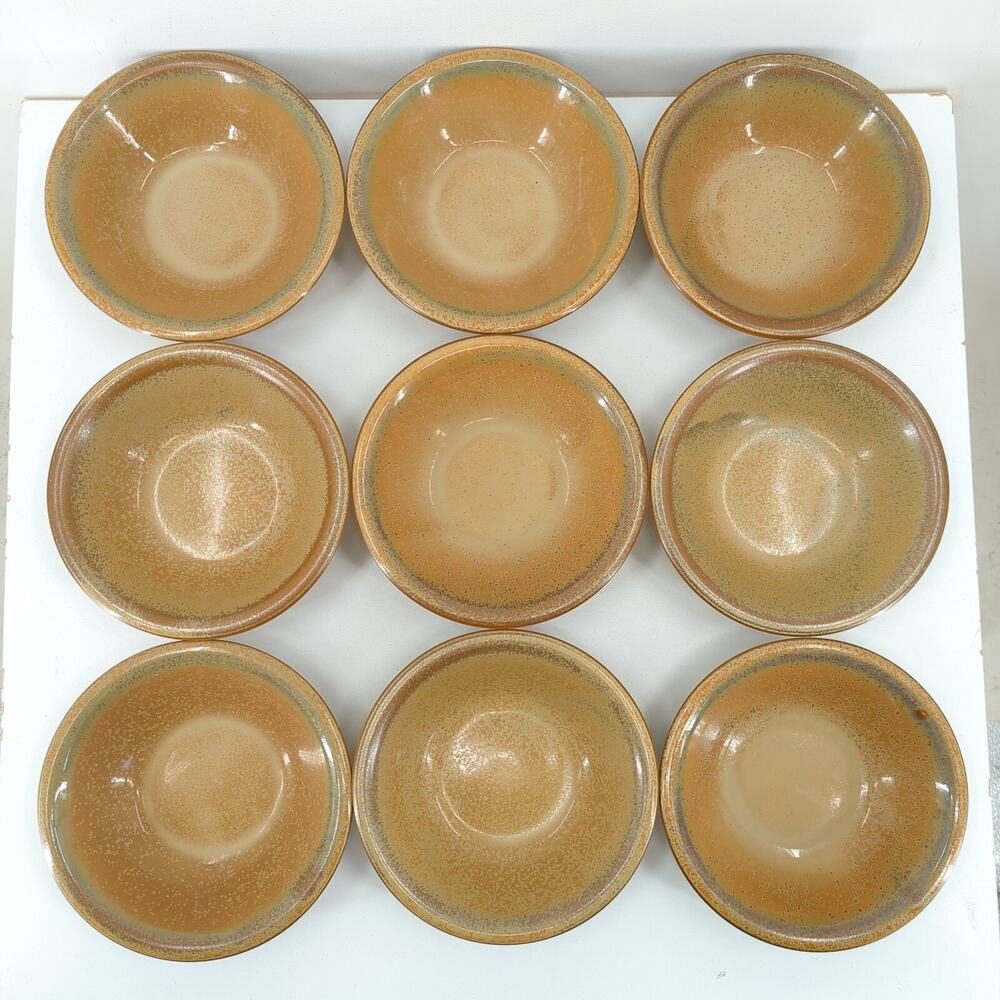 Studio Nova Copper Suite Stoneware Soup Cereal Bowls Glossy Mottled Brown Set 9